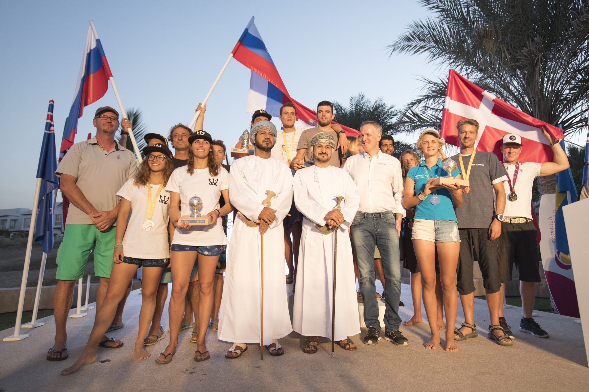 Riders from 22 different countries and six continents came to the event in Oman ©IKA Formula Kite World Championship