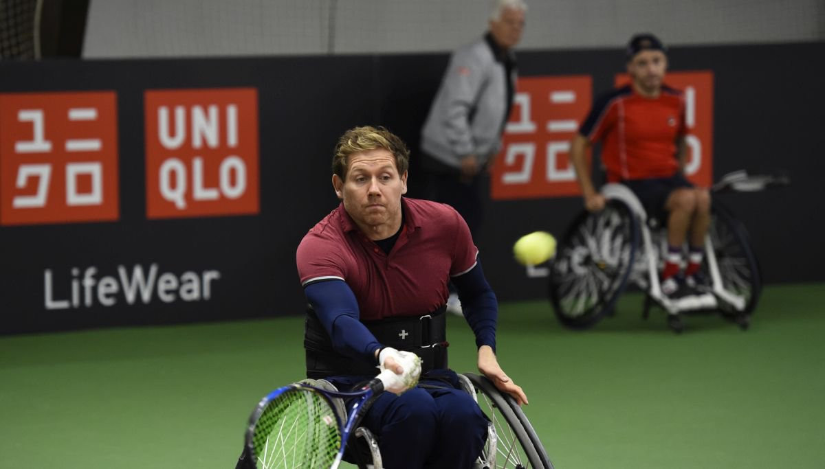 Andy Lapthorne and Antony Cotterill will play two matches on day four of the UNIQLO Wheelchair Doubles Masters ©ITFWheelchair