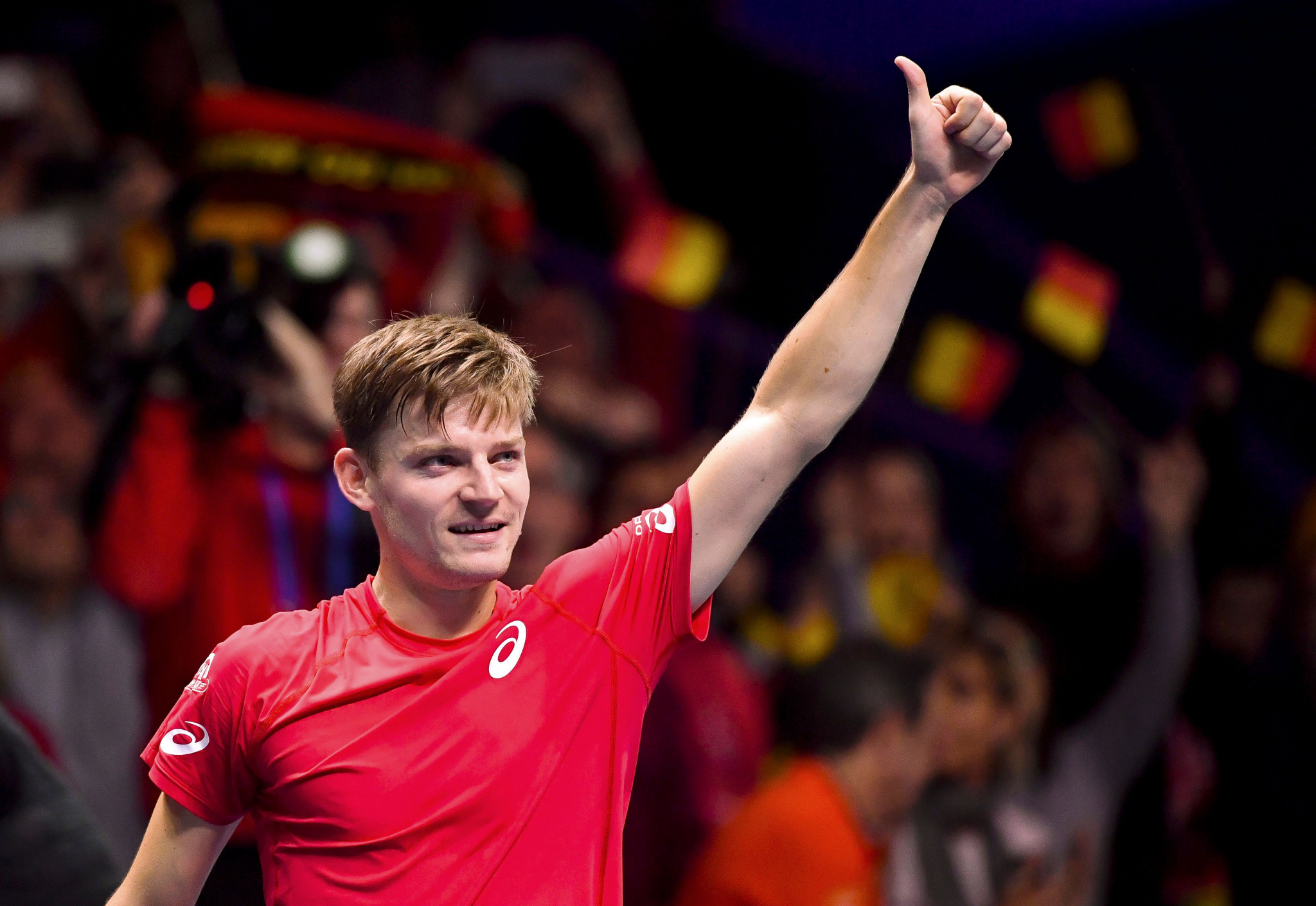 David Goffin won the opening match for Belgium in straight sets ©Getty Images