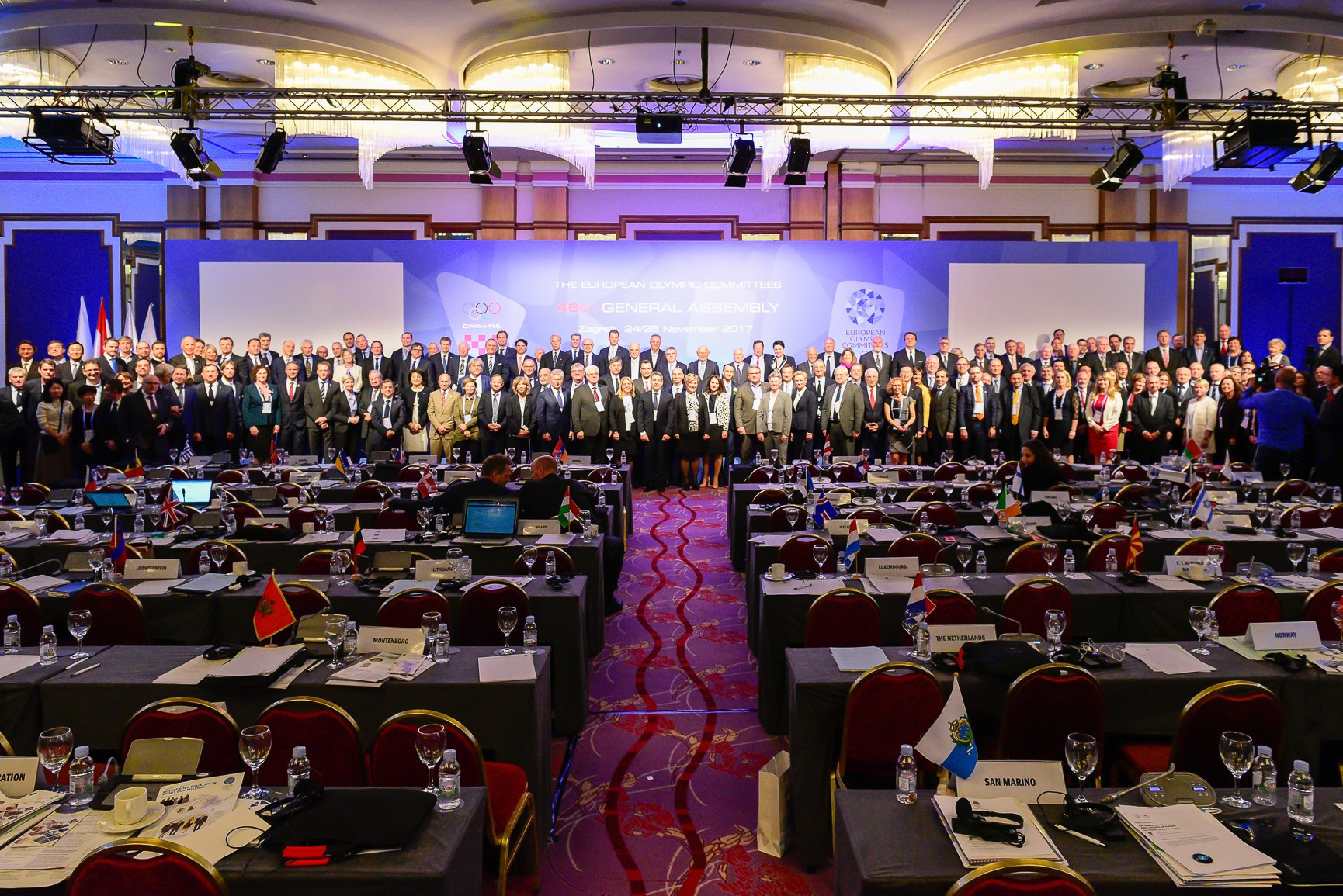 Delegates pose together during the EOC General Assembly ©EOC