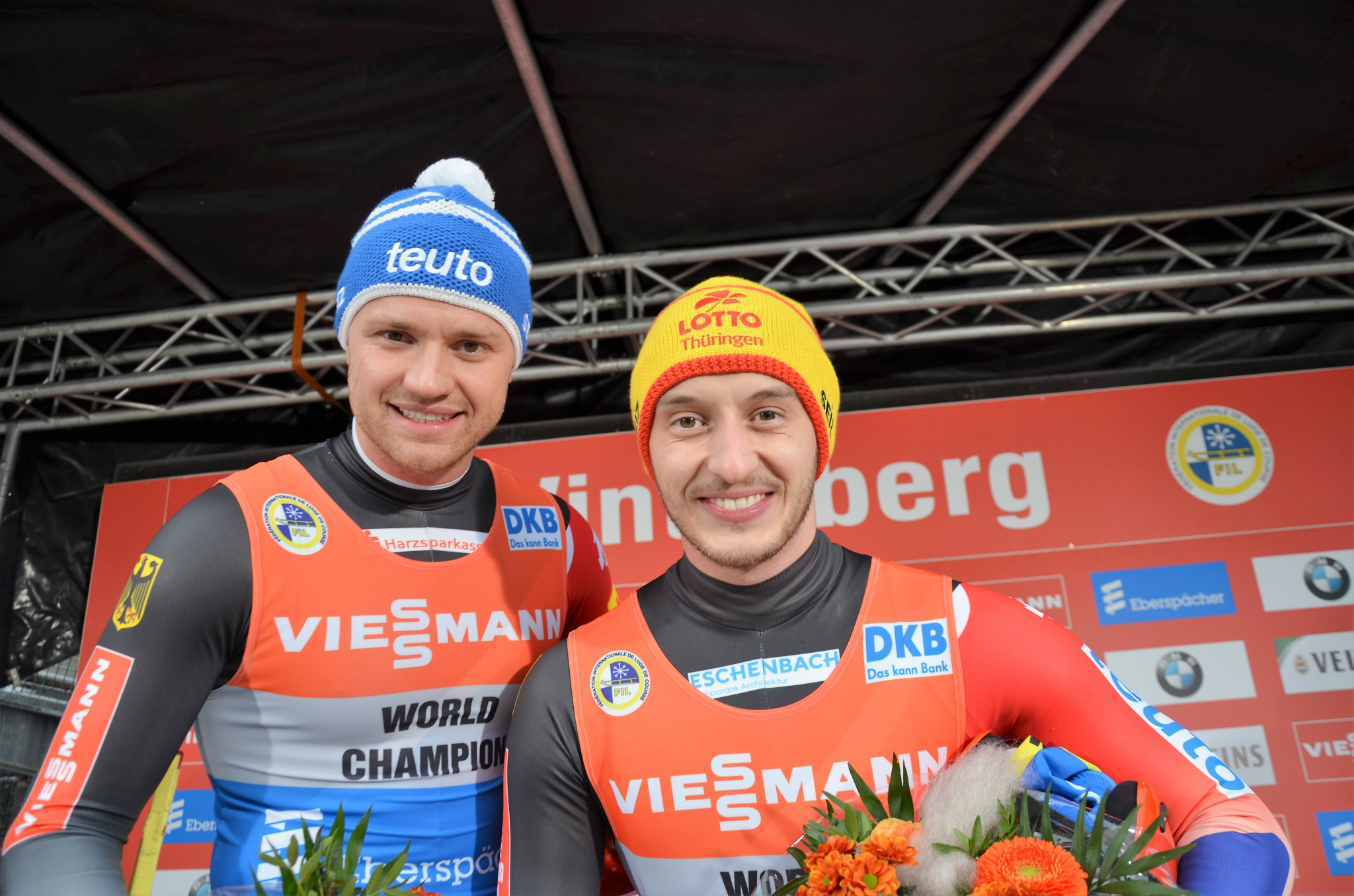 Toni Eggert and Sascha Benecken once again won the doubles event in Winterberg ©FIL