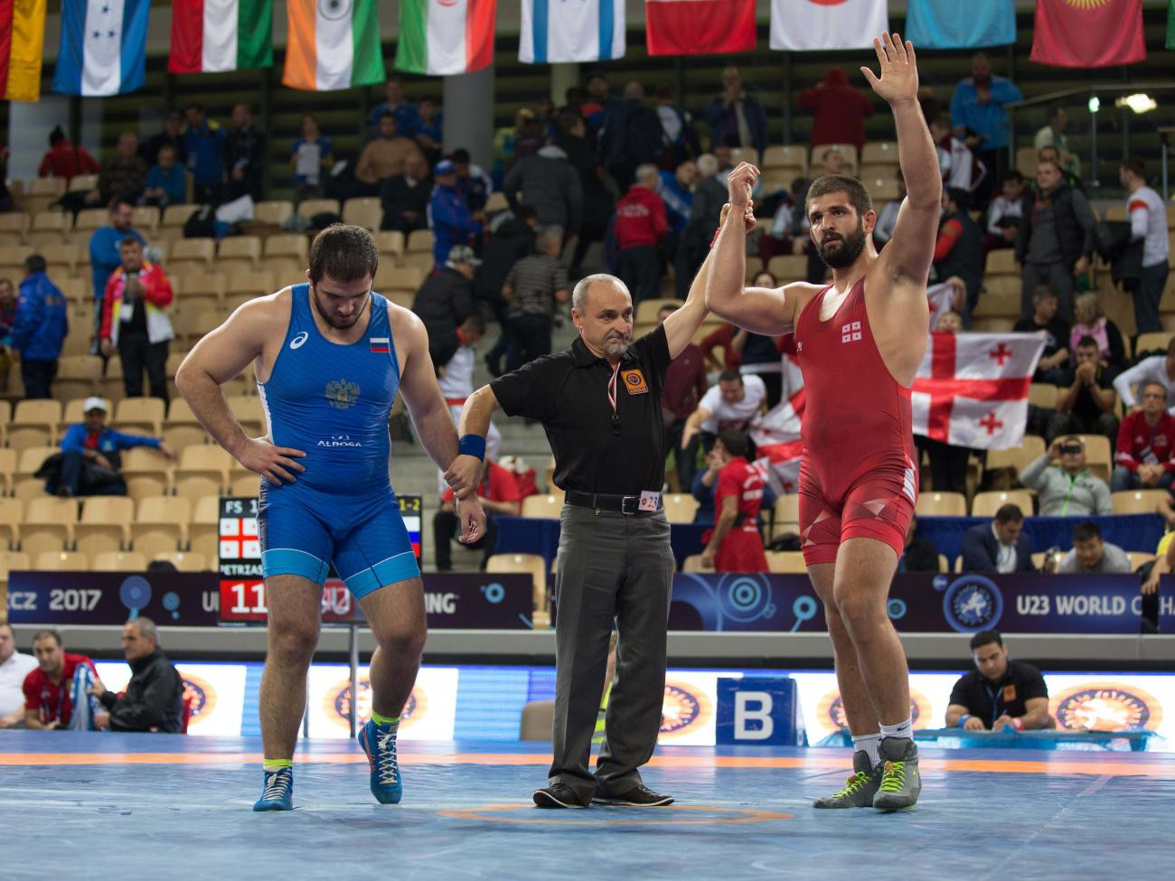 Georgia’s Geno Petriashvili won the men’s 125 kilograms title as the first four freestyle competitions took place today at the Under-23 World Wrestling Championships ©UWW