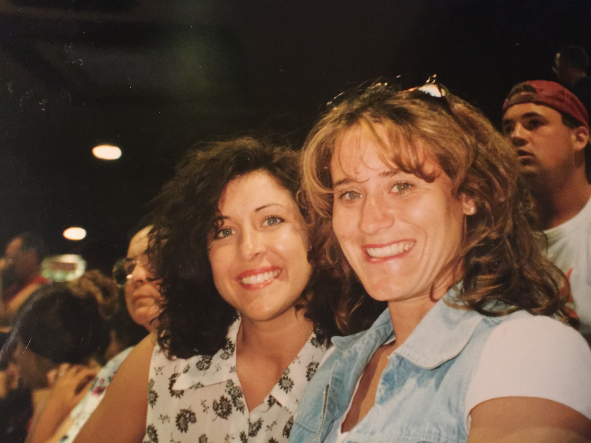 Ursula Garza Papandrea with Robin Byrd, the last American world champion in 1994, seen here watching weightlifting at the 1996 Olympic Games in Atlanta ©USAW