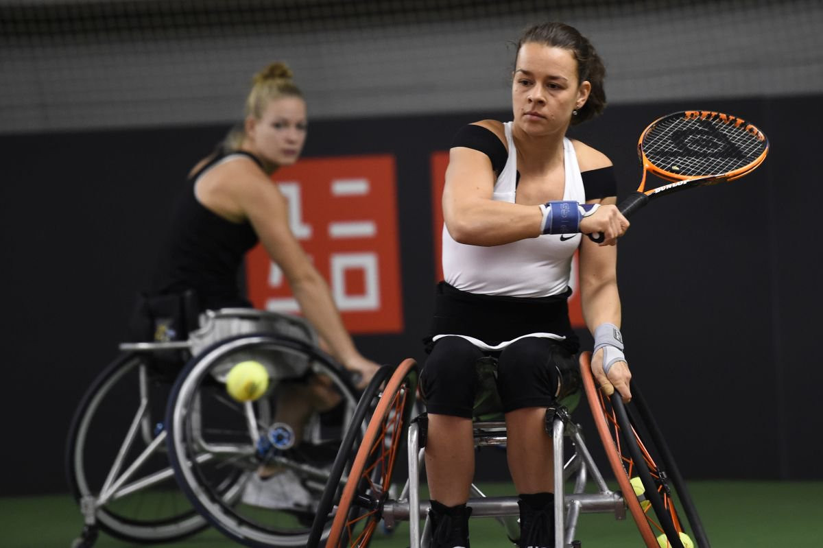 Dutch pair Diede de Groot, left, and Marjolein Buis won the women's event at the UNIQLO Wheelchair Tennis Doubles Masters in their home country ©fotoMathilde