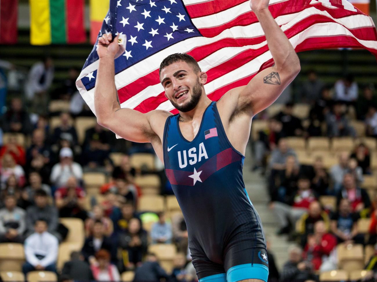 Richard Lewis won the United States' first and only gold medal of the event with victory in the 70kg category ©UWW