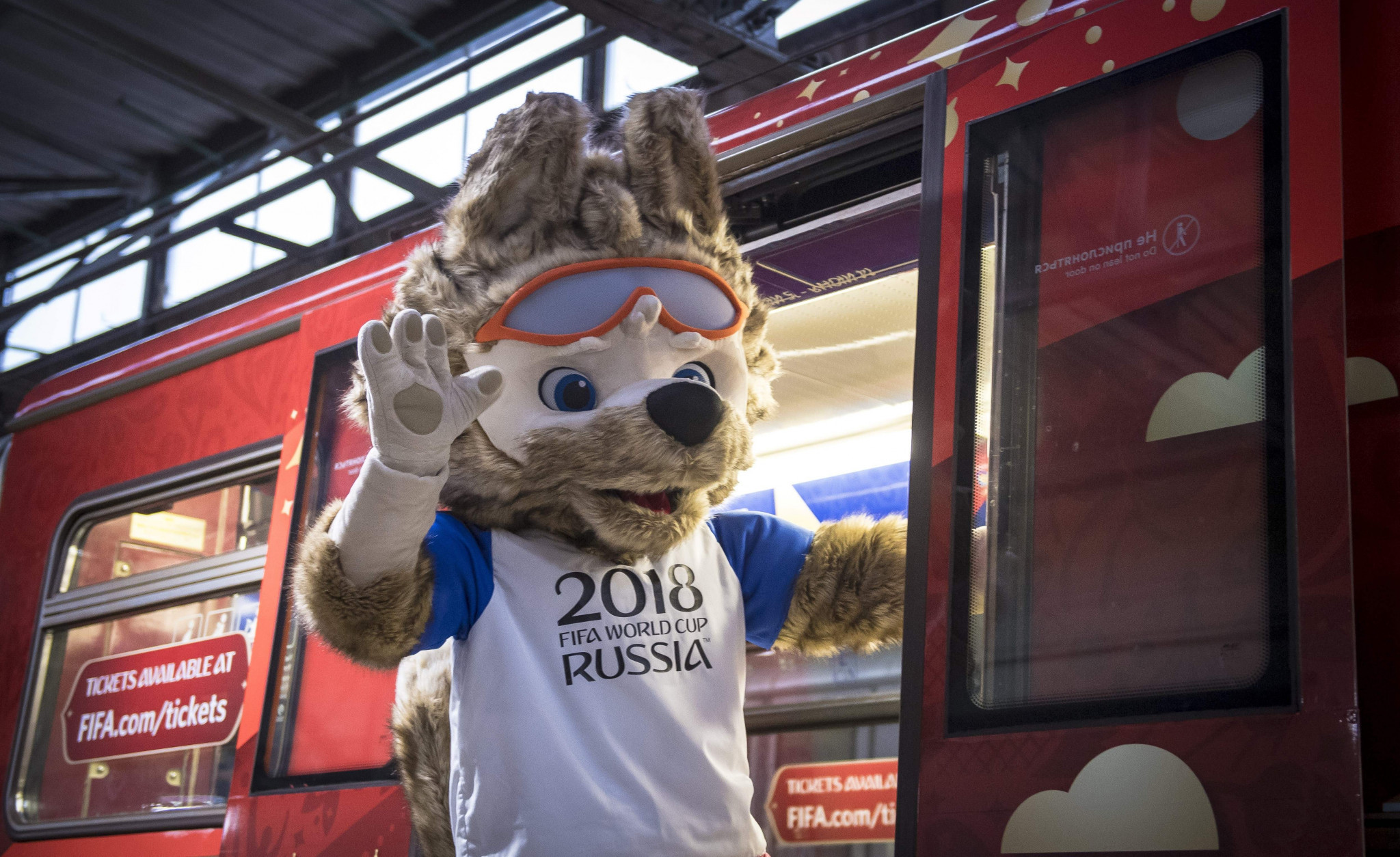 The poster for the 2018 FIFA World Cup in Russia was unveiled on the Moscow Metro today ©Getty Images