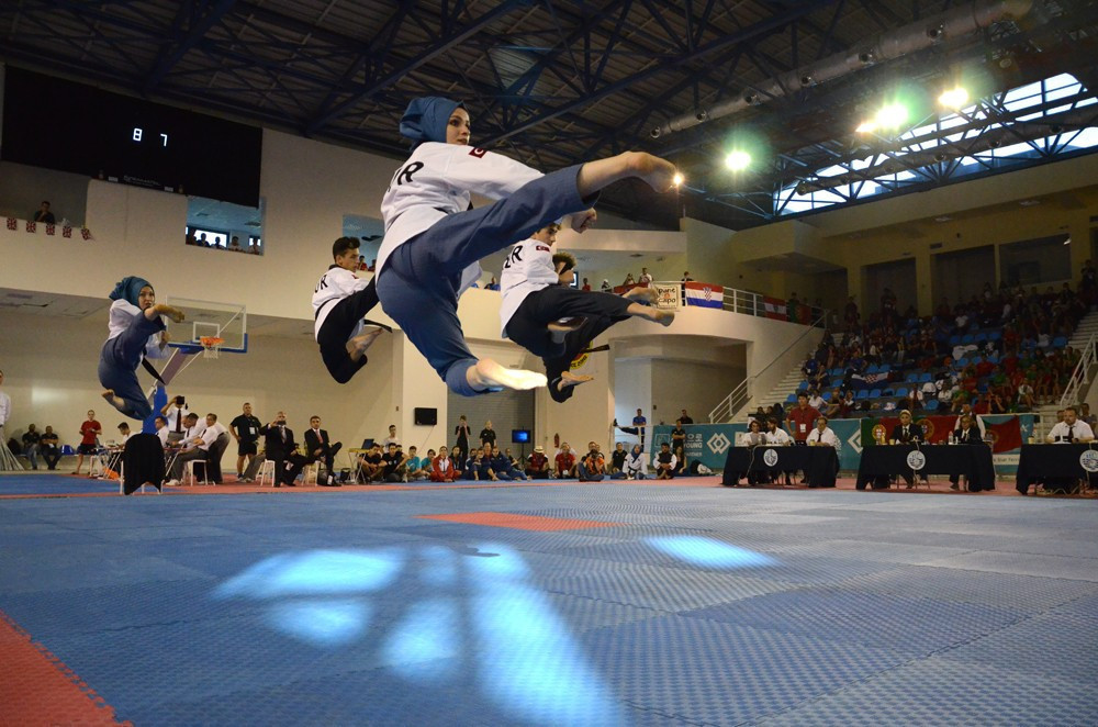 Poomsae is a non-sparring event where individuals or teams perform a 