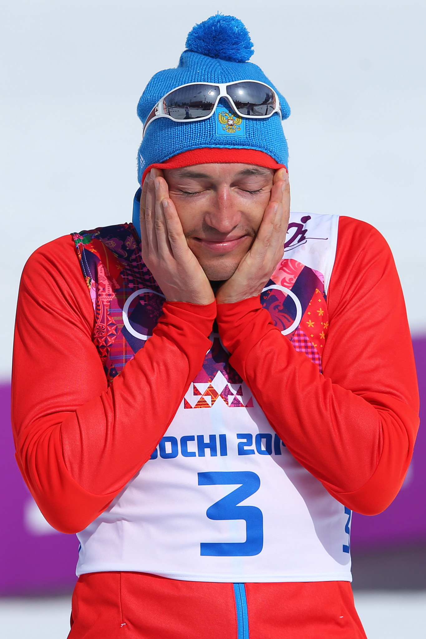 Alexander Legkov, of Russia, looking rather sheepish and with good reason after being stripped of gold and silver medals ©Getty Images