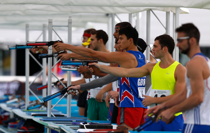 A total of 36 athletes qualified for the men's final at the  Modern Pentathlon European Championships ©UIPM 