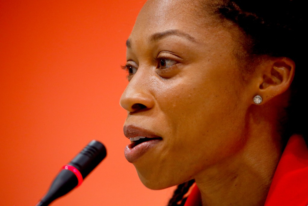 US athlete Allyson Felix, pictured in Beijing, may be able to double at 200/4000 in Rio Olympics ©Getty Images