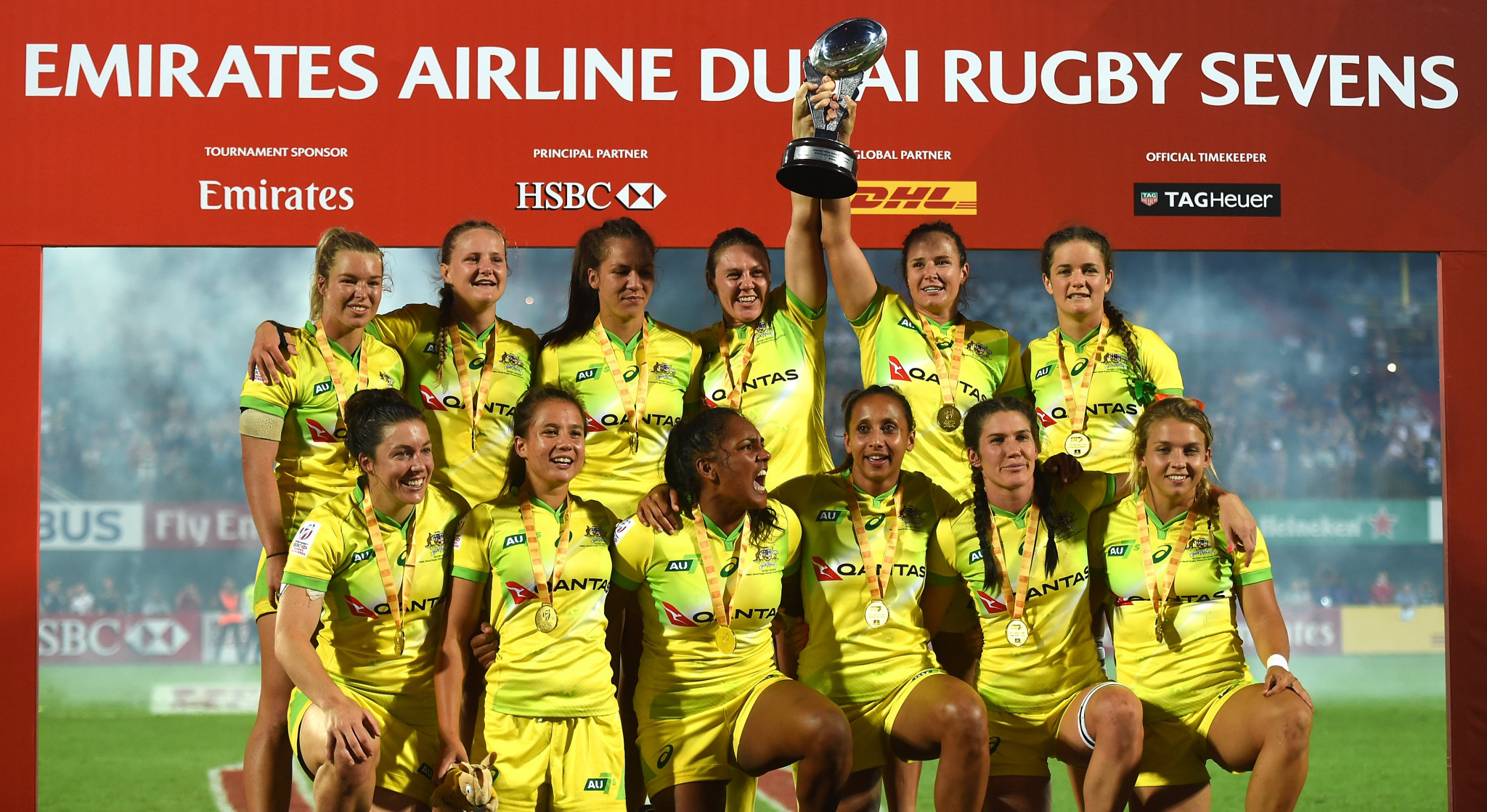 Australia won the first World Rugby Sevens Series event of the season in Dubai ©Getty Images