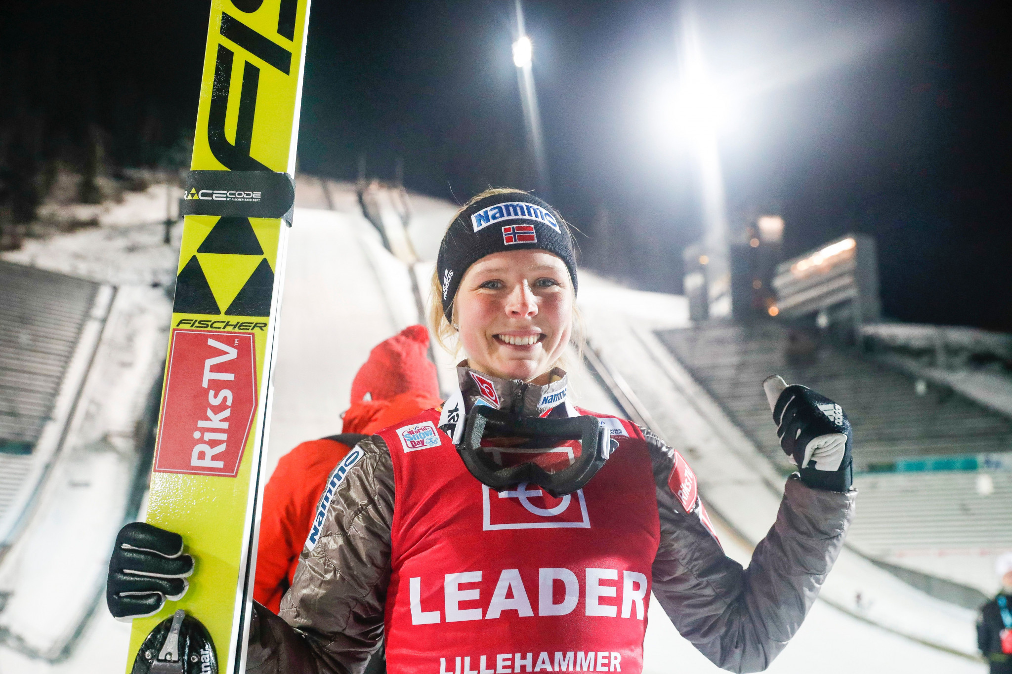 Maren Lundby won on her home hill as the Women's Ski Jumping World Cup season began ©Getty Images