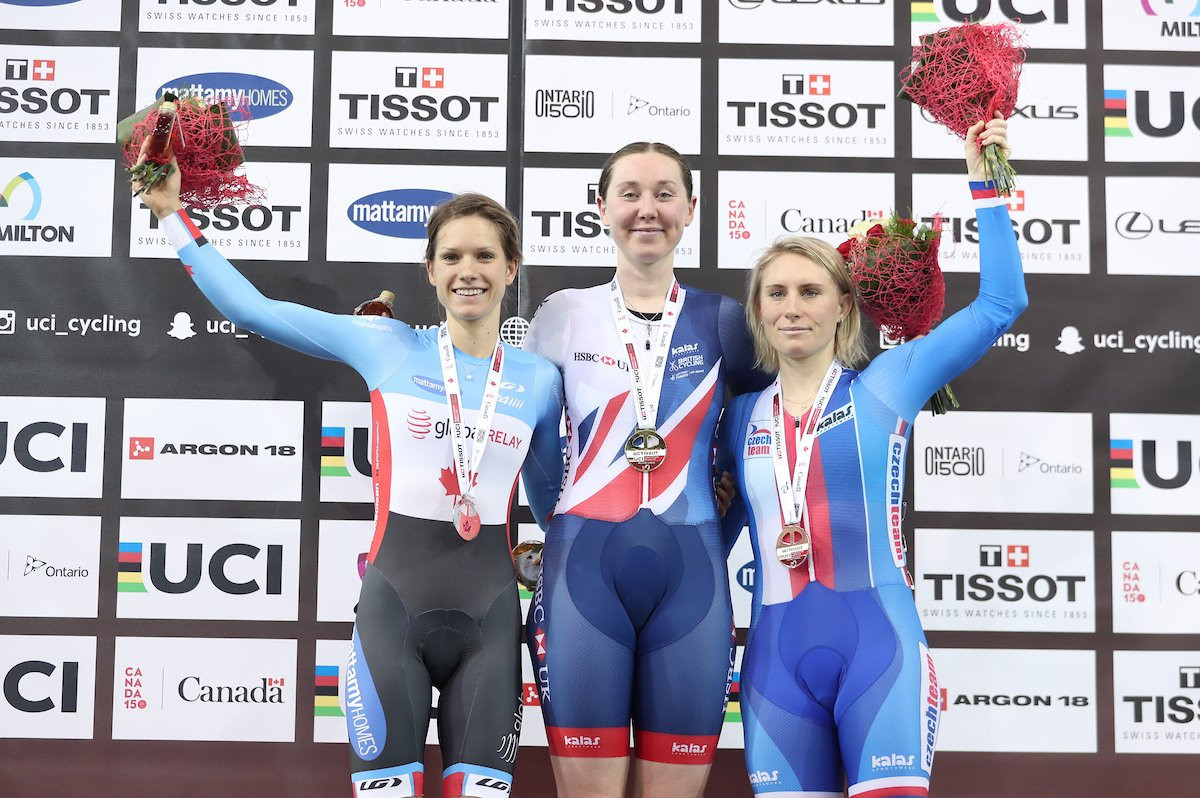 Katie Archibald triumphed in the women's points race ©Twitter/UCI_Track
