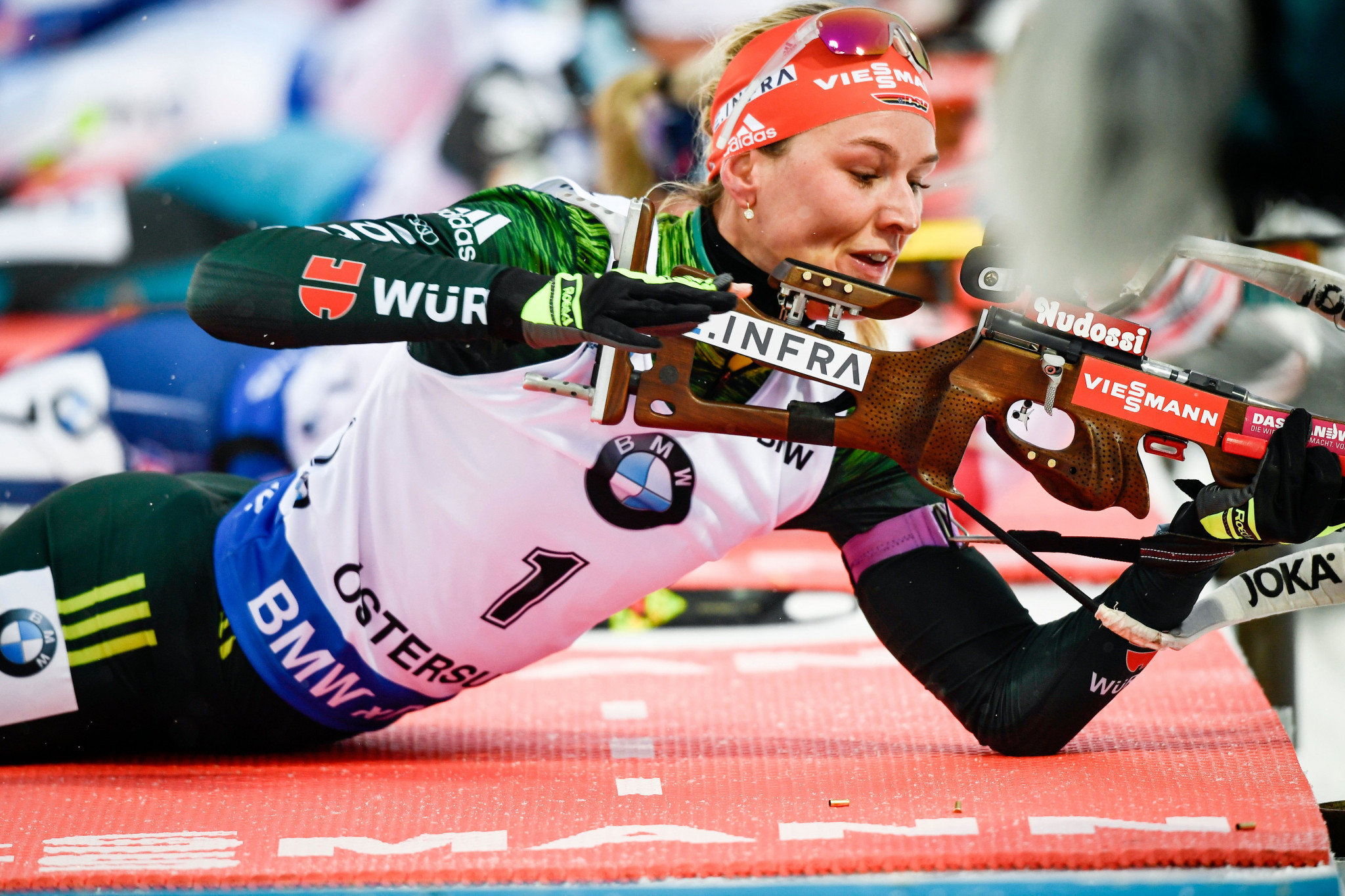 Germany's Denise Herrmann secured her second straight victory in Östersund by winning the women's pursuit ©Getty Images