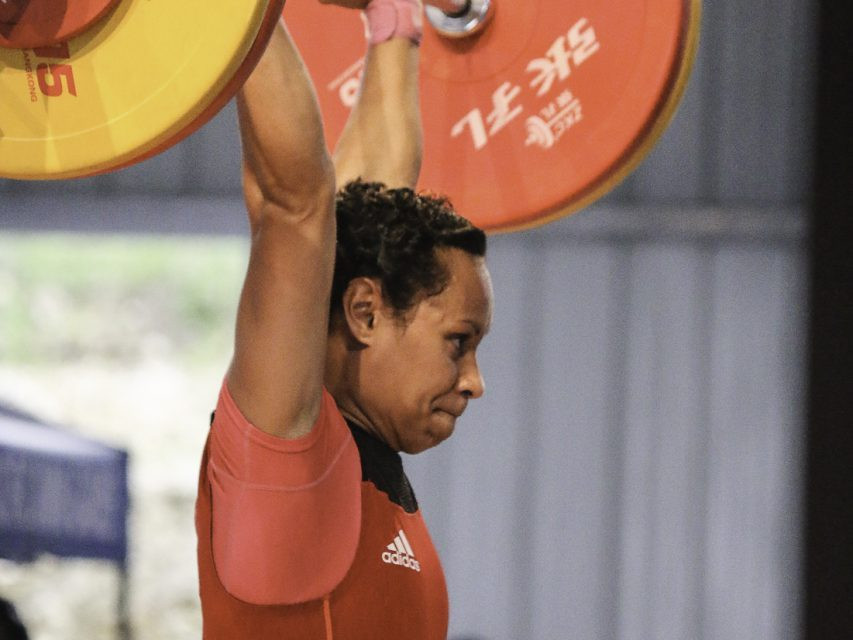 Commonwealth Games gold medallist Dika Toua of Papua New Guinea secured the women's under 53 kilograms weightlifting crown by lifting a total of 190kg ©Vanuatu 2017