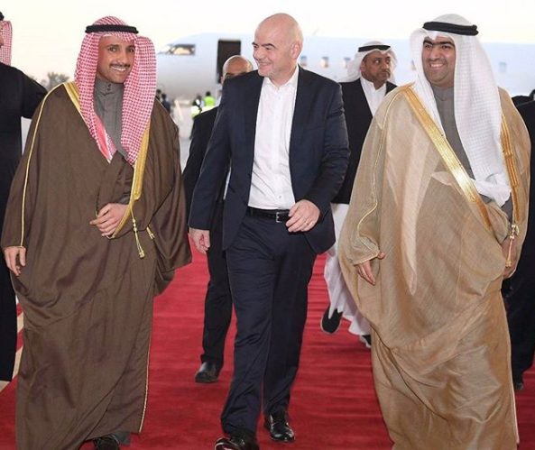 FIFA Gianni Infantino pictured during a visit to Kuwait today ©Instagram