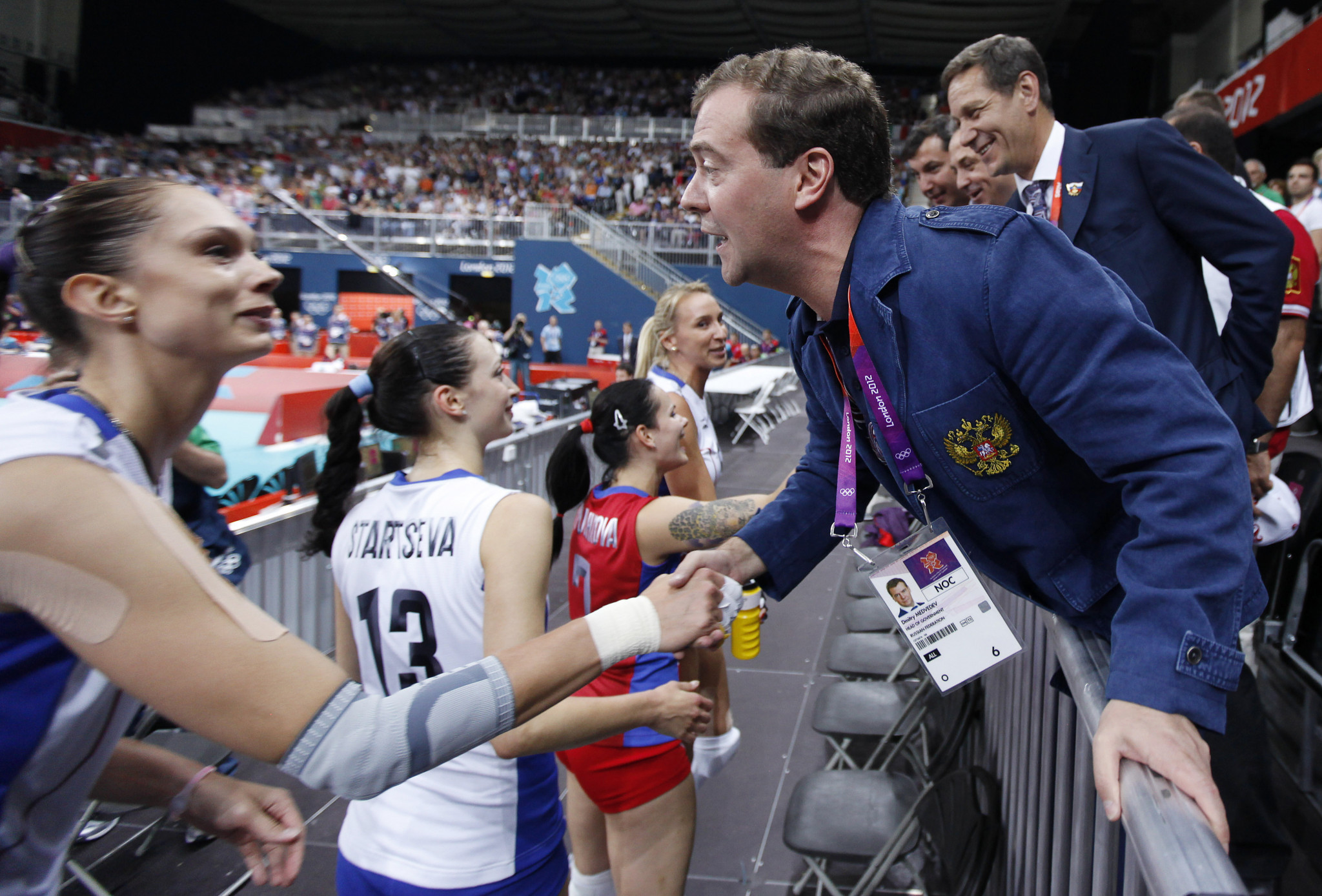 Dmitry Medvedev pictured attending the London 2012 Olympic Games, which took place when he was President of Russia ©Getty Images
