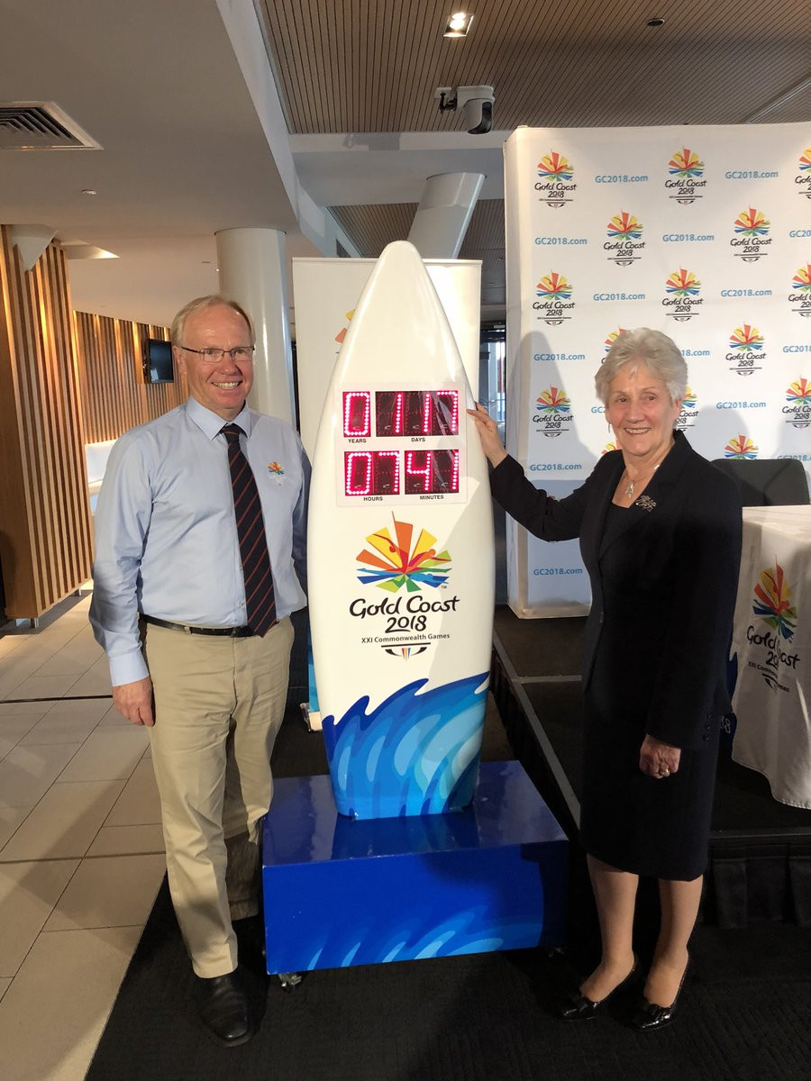Commonwealth Games Federation President Louise Martin, right, and Gold Coast 2018 chairman Peter Beattie, left, have both urged the Australian media not to boycott the Commonwealth Games ©Twitter