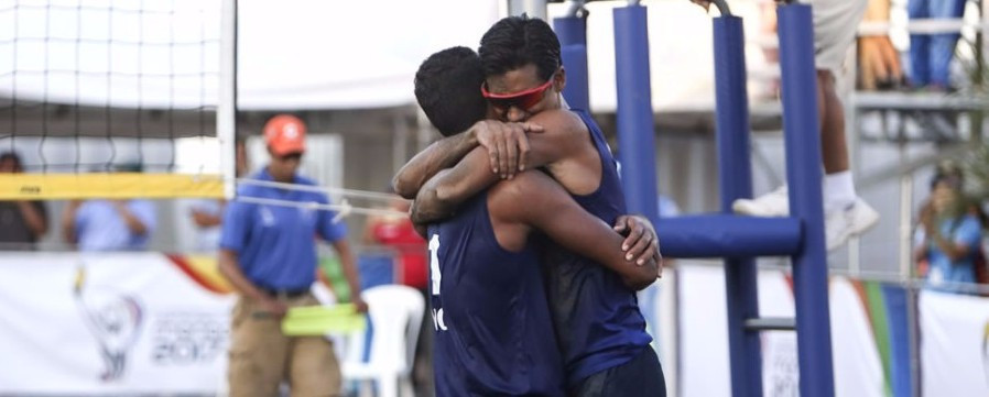 Rubén Mora and Daniel López delivered success for Nicaragua as they triumphed in the men's beach volleyball ©Managua 2017
