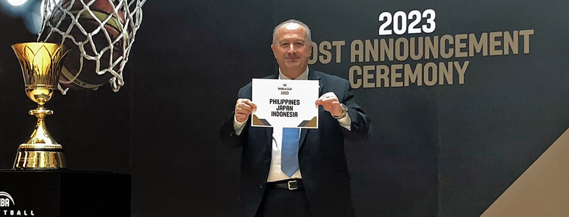 FIBA President Horacio Muratore announces that Philippines, Japan and Indonesia will host the 2023 Basketball World Cup ©FIBA