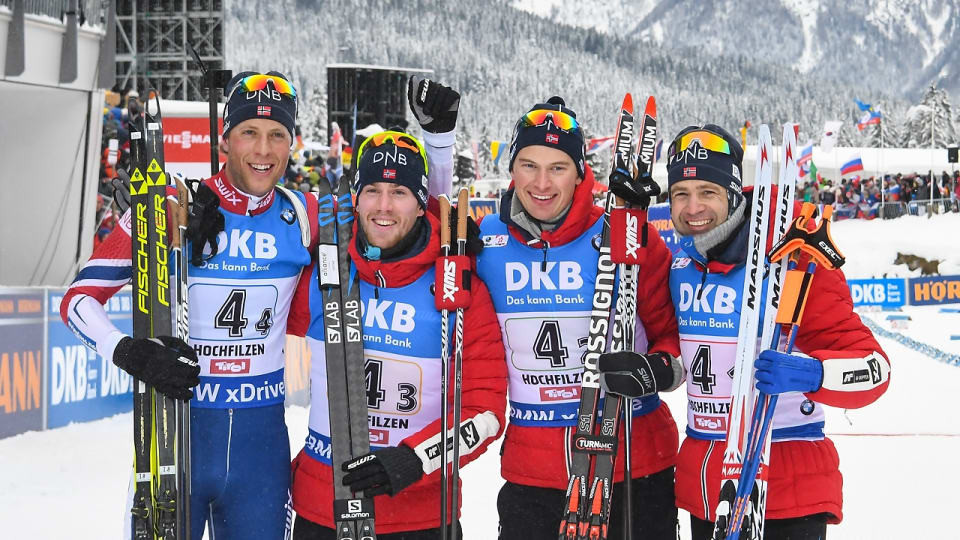 Norway survived the wind to win the Biathlon World Cup event ©IBU