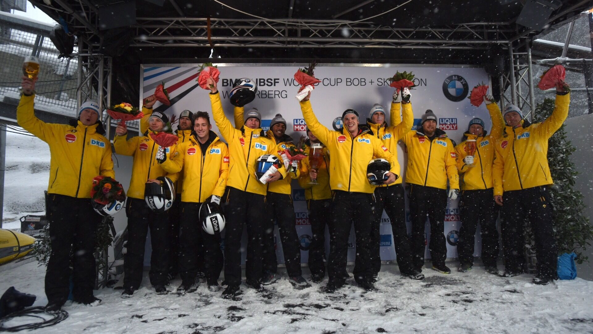 Three German teams dominated the four man event at Winterberg ©IBSF