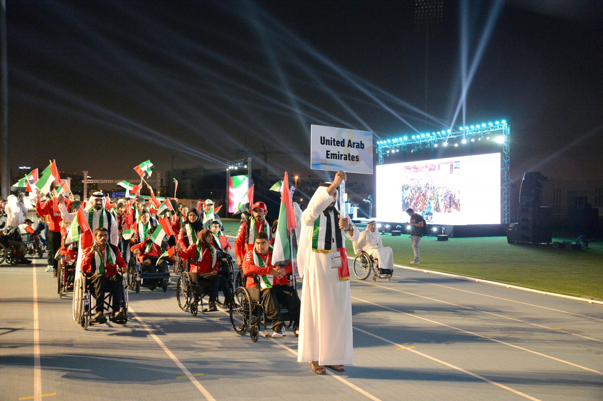 The host team were the last to enter the stadium for the athletes parade ©APC