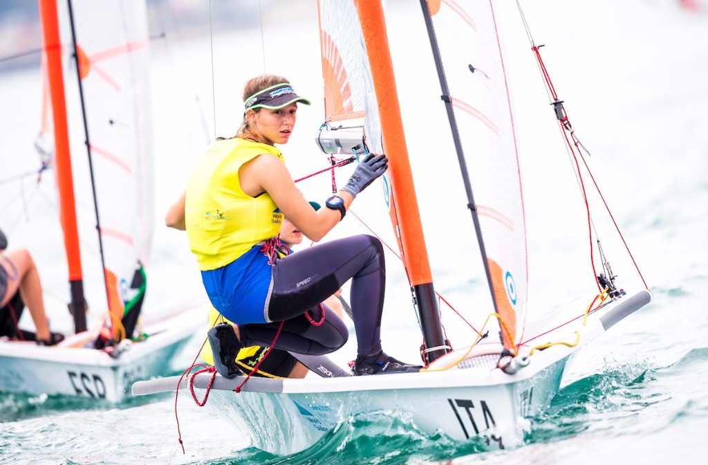 Italy's Margherita Porro and Sofia Leoni kept hold of the lead in the girl's 29er after another excellent performance ©World Sailing