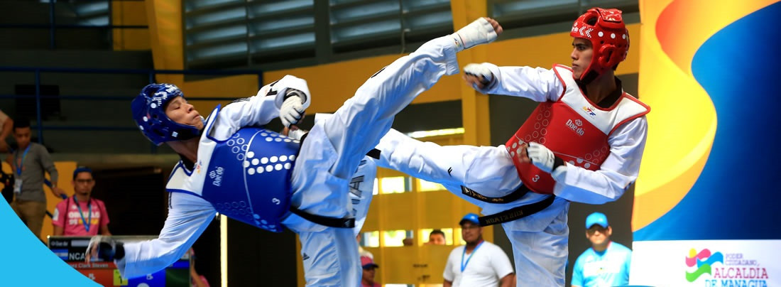 Taekwondo competition began at the Games, with poomsae and combat events contested ©Managua 2017