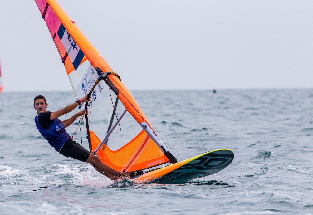 Yoav Cohen of Israel is among the contenders in the laser radial class ©World Sailing