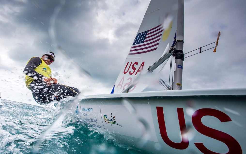 Charlotte Rose holds a narrow lead in the women's laser radial class ©World Sailing