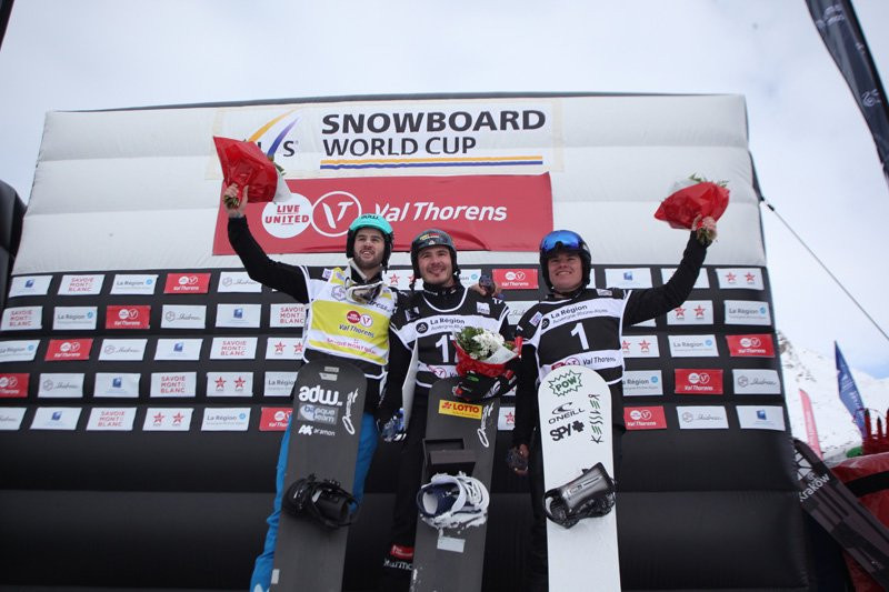 Paul Berg was victorious at the International Ski Federation Snowboard World Cup in Val Thorens ©FISsnowboard/Twitter
