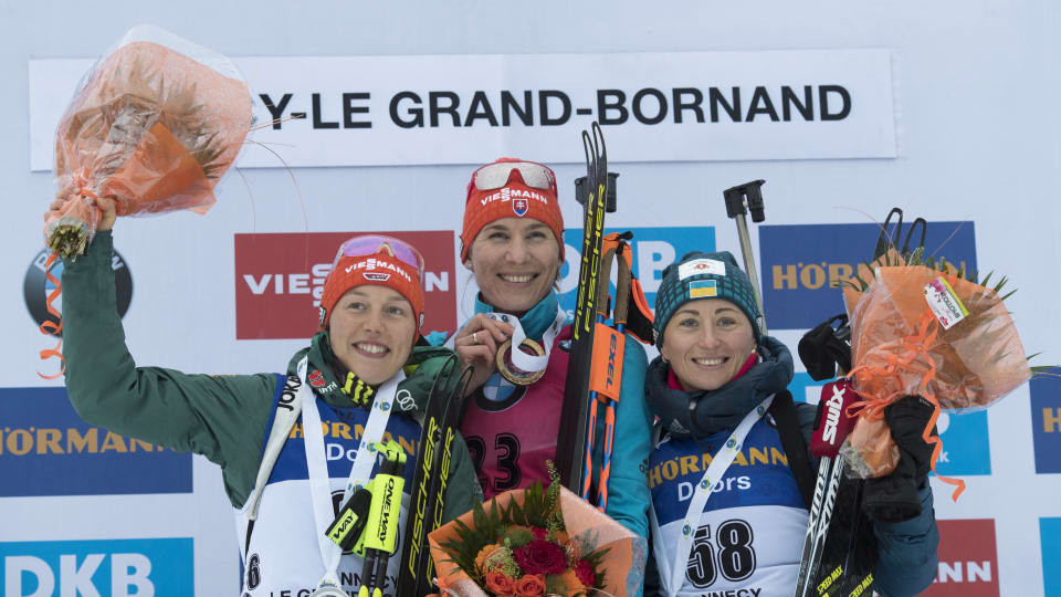 Kuzmina enjoys sprint victory at Biathlon World Cup in France