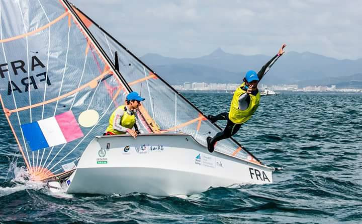 French duo Théo Revil and Gautier Guevel won a closely fought contest in the boys' 29er event ©Théo Revil/Gautier Guevel 29er