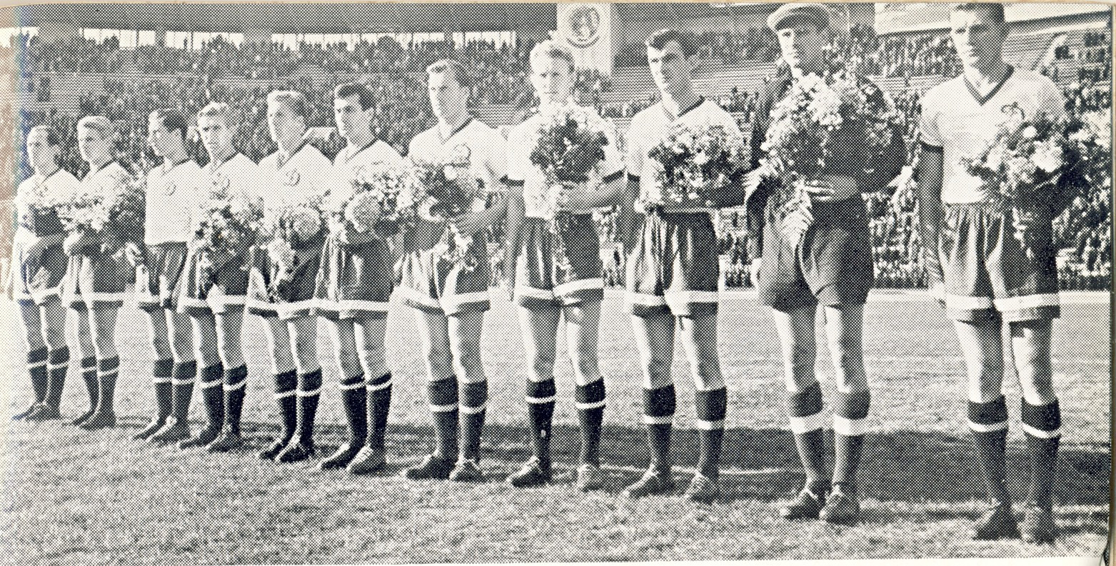 Dynamo Moscow toured Britain and presented flowers before their games ©Philip Barker
