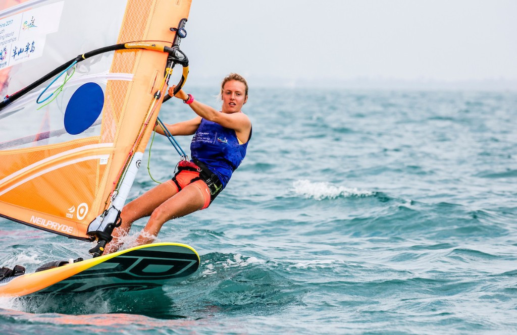 Britain's Emma Wilson won the women's RS:X title ©youthworlds