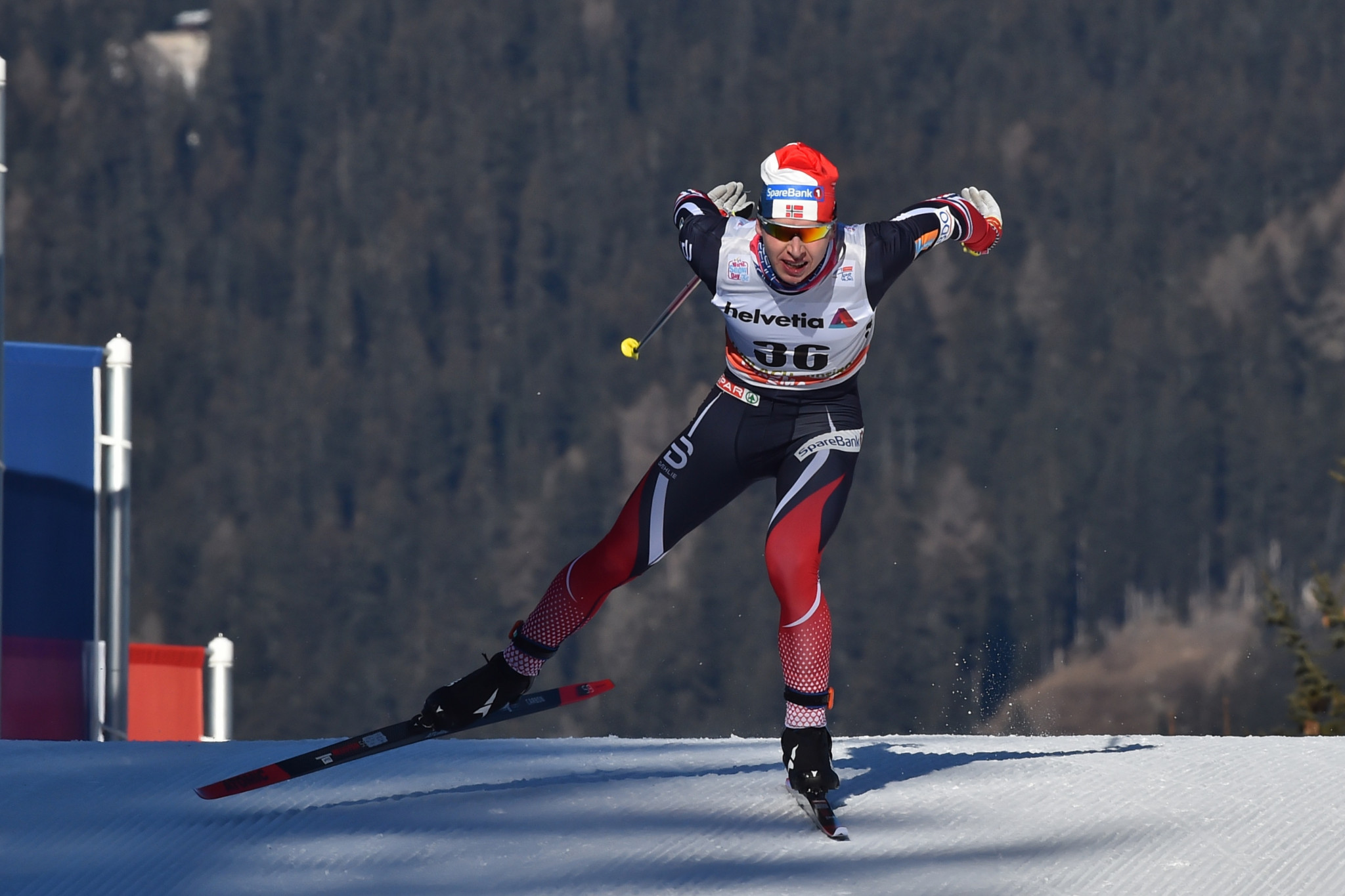 Simen Hegstad Krueger won his first-ever FIS Cross-Country World Cup event in Toblach ©Getty Images
