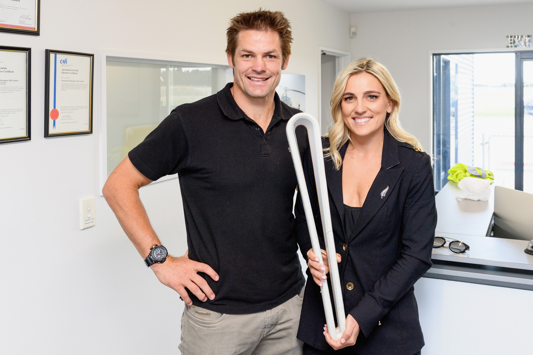 Richie and Gemma McCaw brought the Queen's Baton to Kaikoura ©NZOC
