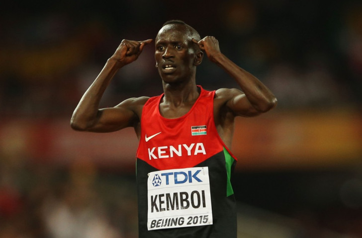 All in the mind - Kenya's Ezekiel Kemboi makes his feelings clear after winning a fourth world 3000m steeplechase title ©Getty Images