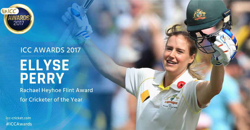 The Australian all-rounder received the main ICC award after scoring an undefeated 213 and taking three wickets in the one-off Ashes Test against England in Sydney last month ©ICC