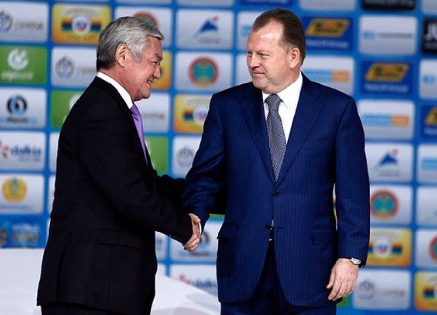Kazakhstan's Deputy Prime Minister joined IJF President Marius Vizer to open the Championships ©IJF