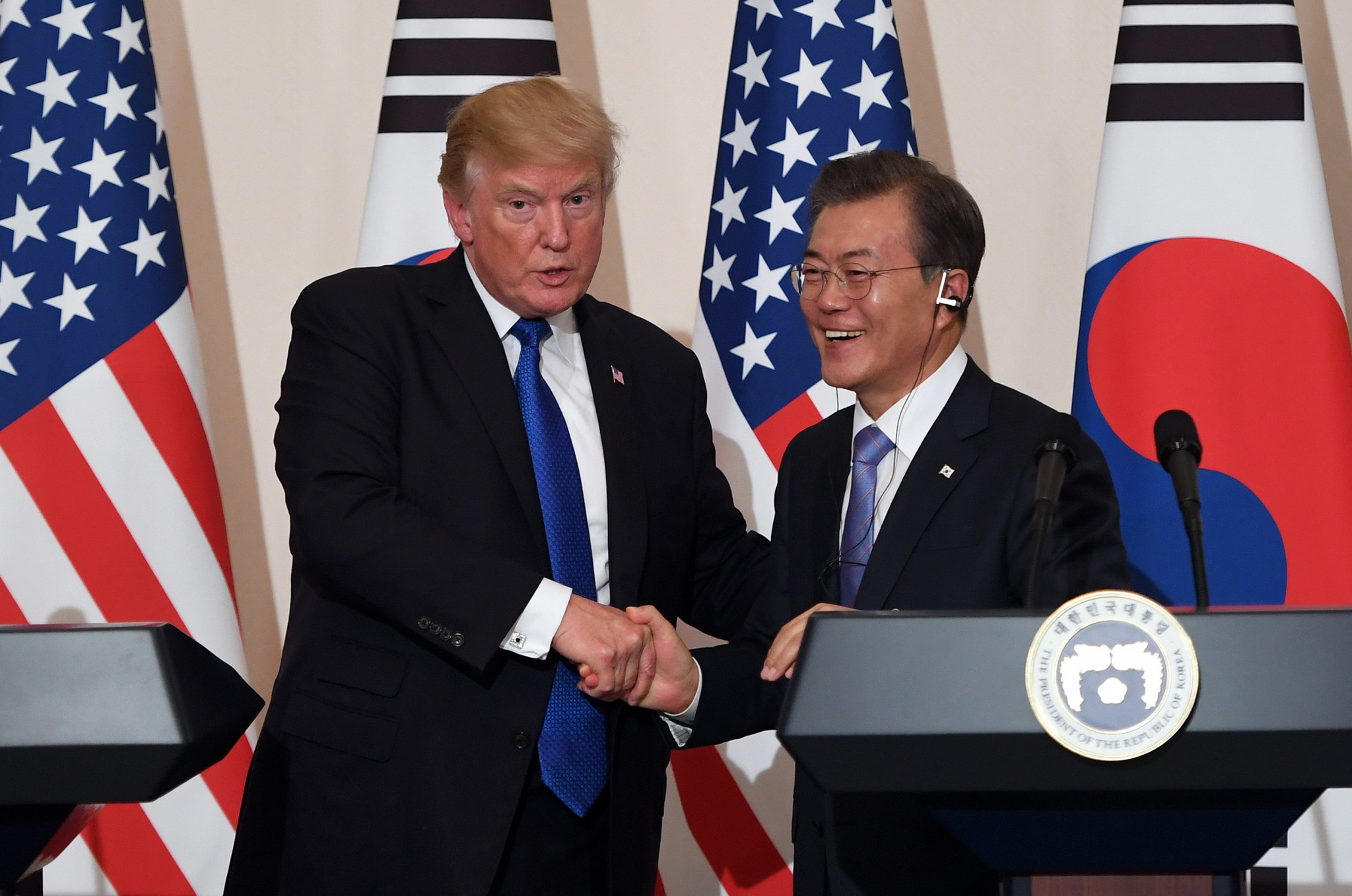 South Korea’s President Moon Jae-in has claimed that US counterpart Donald Trump has promised to help ensure the safety of the Pyeongchang 2018 Winter Olympic Games from North Korean threats ©Getty Images