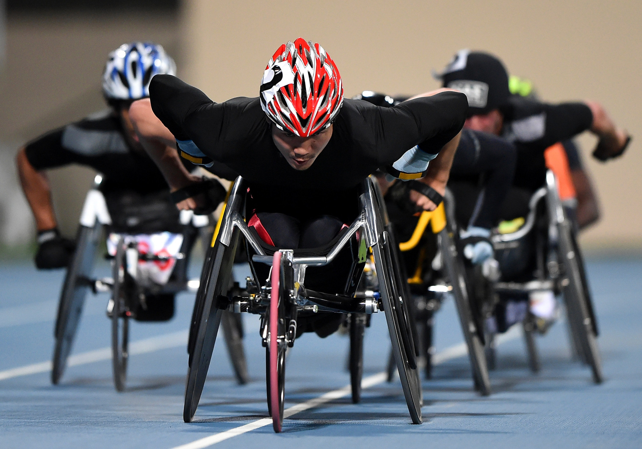Masayuki Higuchi, of Japan, competes in 5000metre Wheelchair Men's final during the World Para Athletics Grand Prix in March  2017 in Dubai ©Getty Images