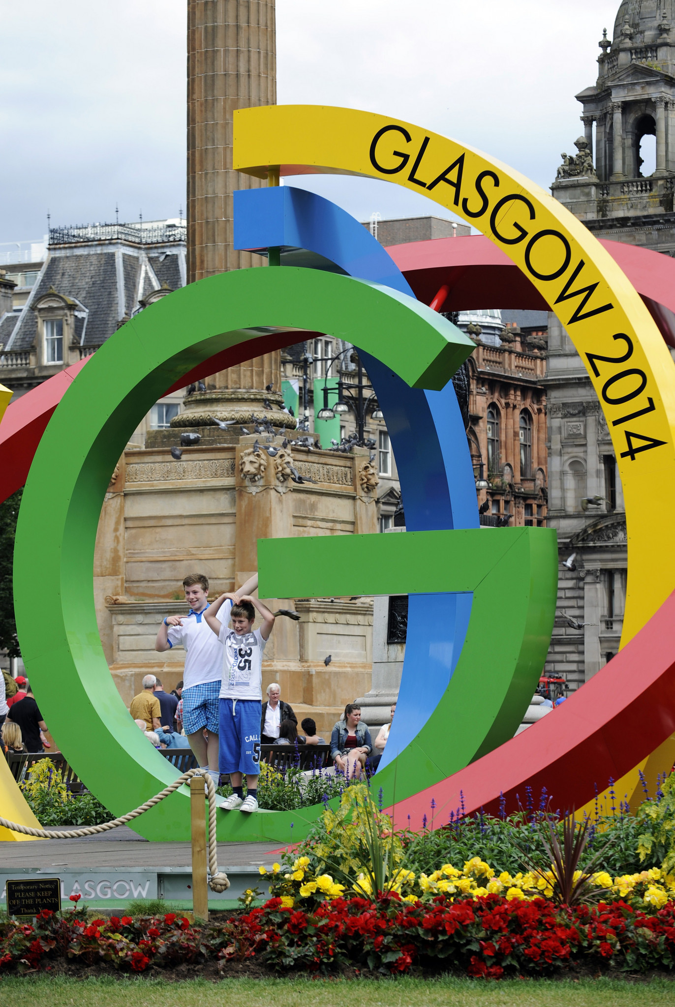A sculpture known as 'The Big G' is pictured in Glasgow in Scotland,ahead of the start of the 2014 Commonwealth Games ©Getty Images