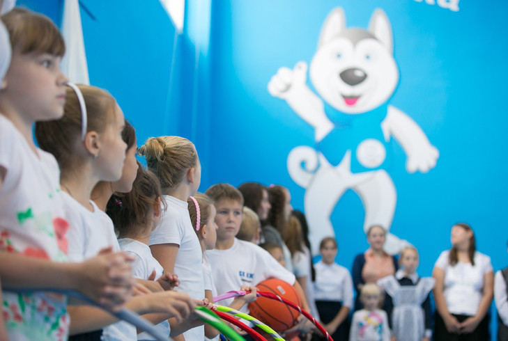 A school gym has re-opened following extensive repairs with the 2019 Winter Universiade its focus ©krsk2019.com