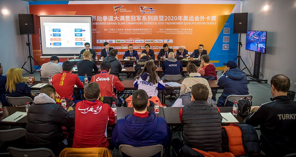 Heads of teams, who gathered for their last huddle with World Taekwondo technical officials, were told  to provide a "stage for superstars" ©World Taekwondo