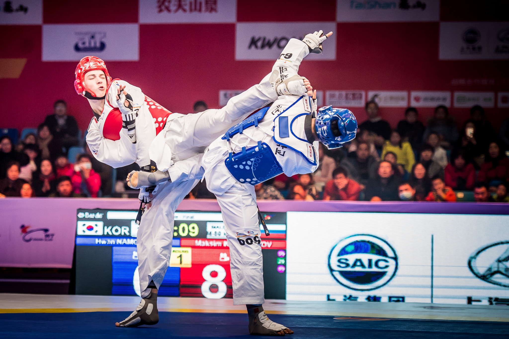 Khramtcov came out on top in the men's under 80kg division with a 35-29 win over South Korea’s Hwan Namgoong ©World Taekwondo