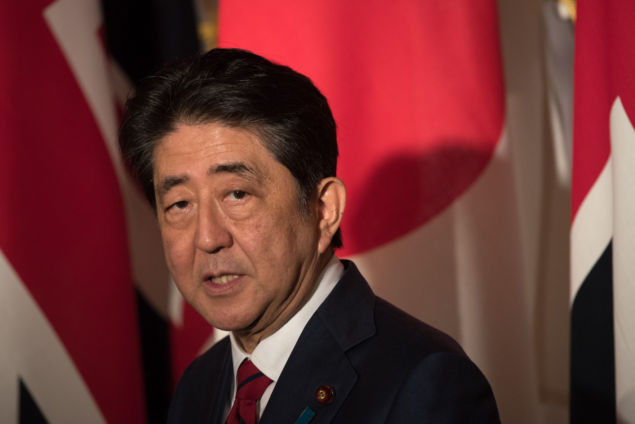 Japan's Prime Minister Shinzo Abe reportedly told G-7 leaders he had not made a decision on whether to postpone this summer's Olympic Games ©Getty Images