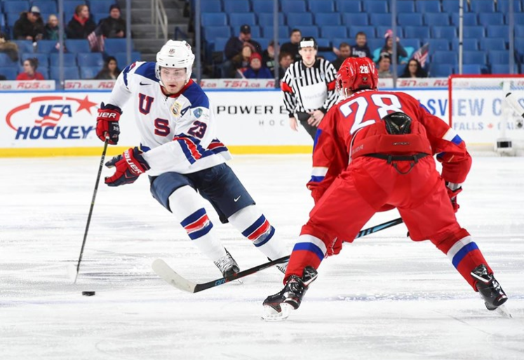 The United States overcame Russia in their quarter-final match ©IIHF