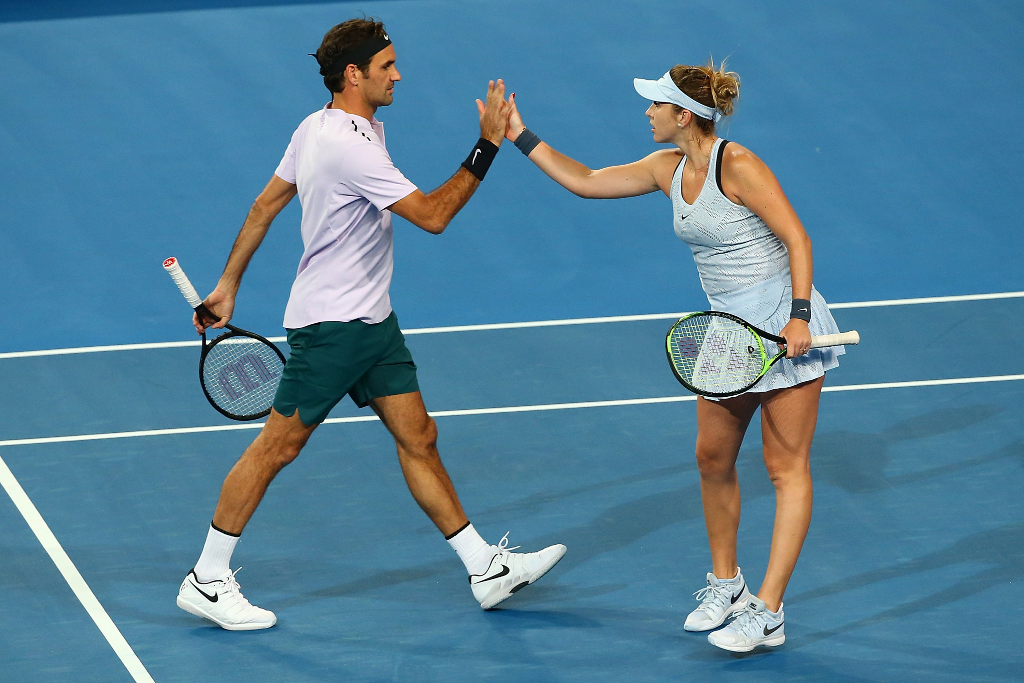 Roger Federer and Belinda Bencic have qualified for the final of the Hopman Cup after three victories today ©Getty Images